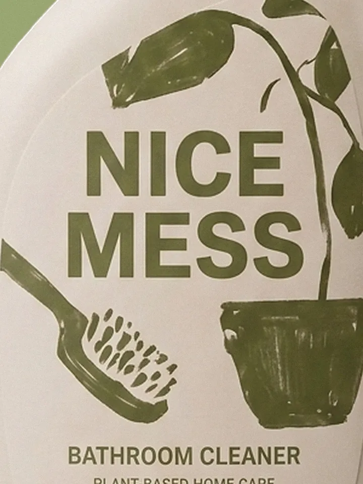 Bathroom Cleaner label illustration close-up