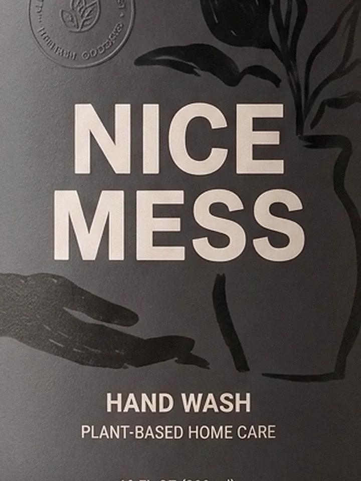 Hand Wash label illustration close-up