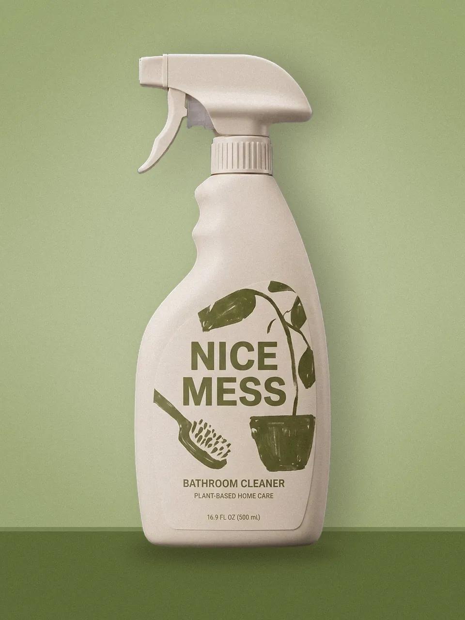 Cream Nice Mess Bathroom Cleaner 500 ml trigger spray on a colour-block shelf